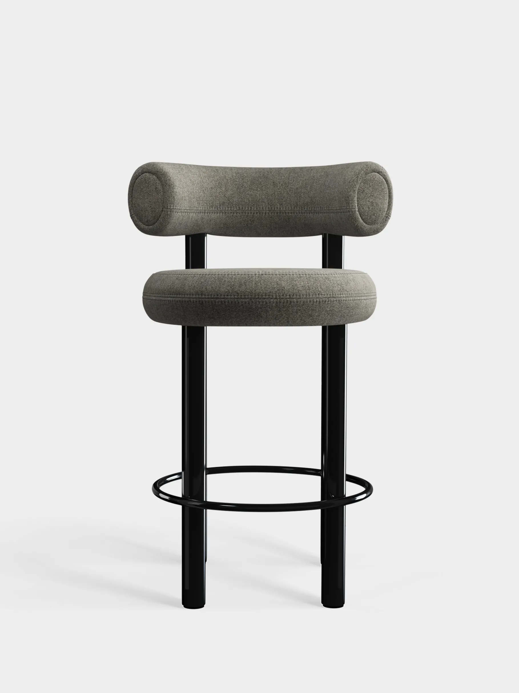 Fat Black Steel 65cm Counter Stool