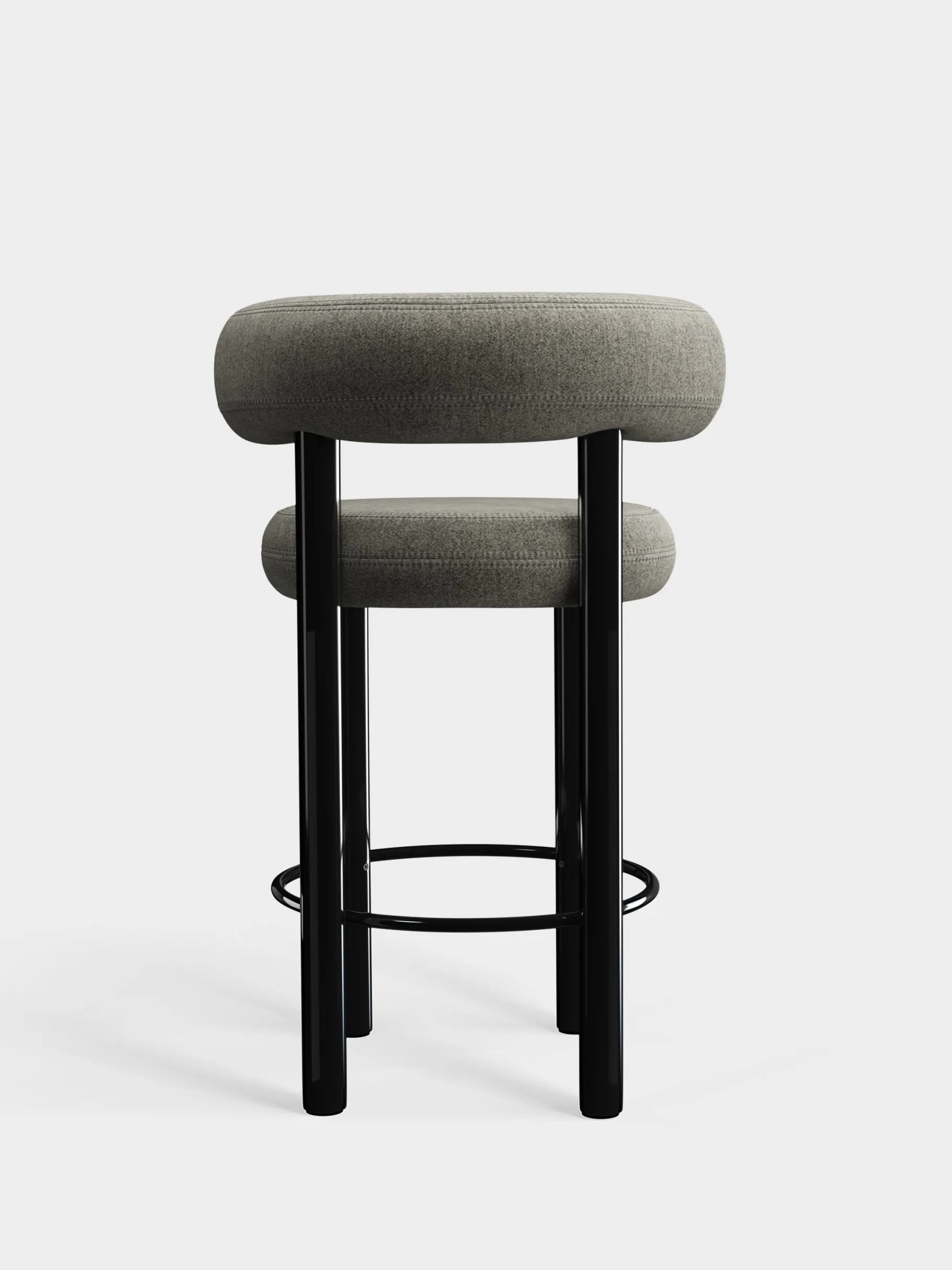 Fat Black Steel 65cm Counter Stool