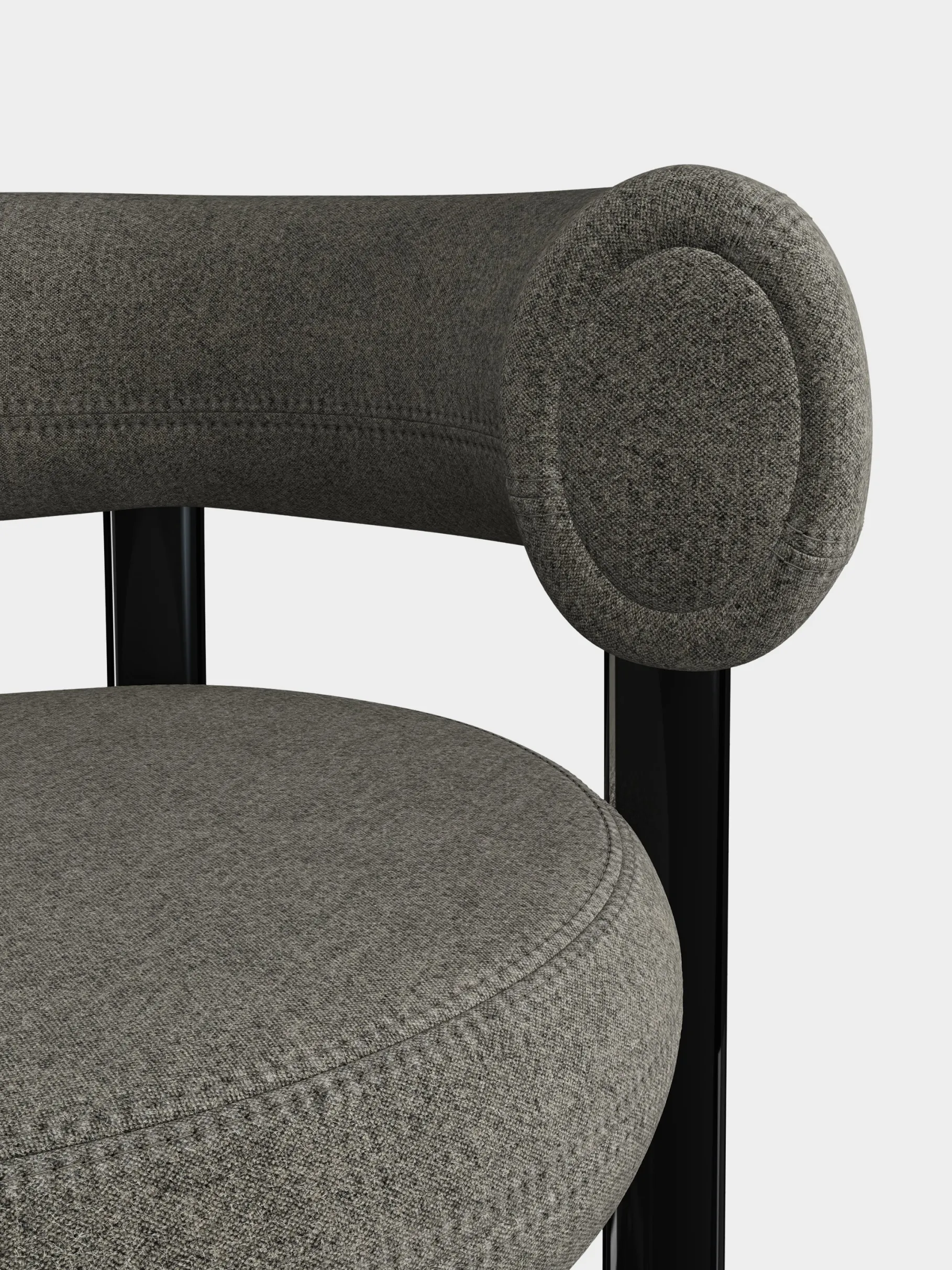 Fat Black Steel 65cm Counter Stool