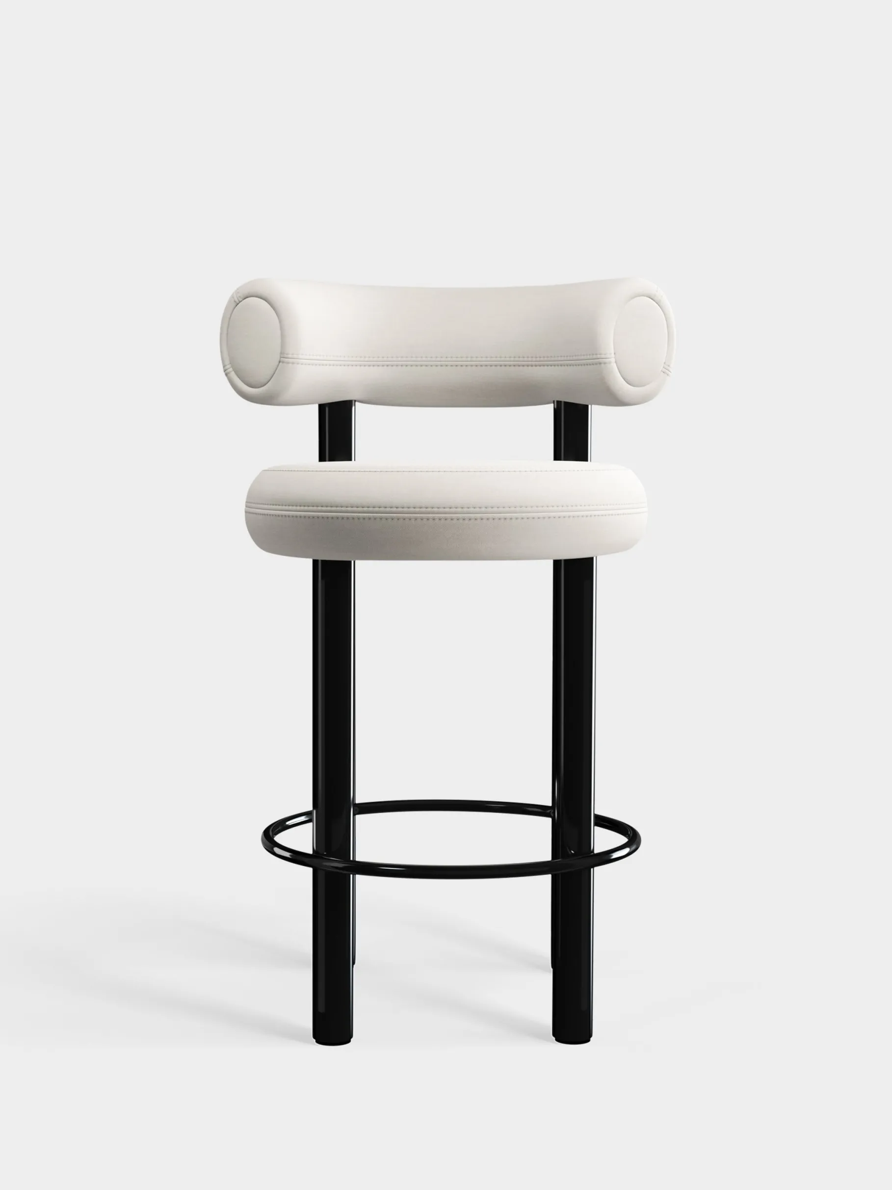Fat Black Steel 65cm Counter Stool