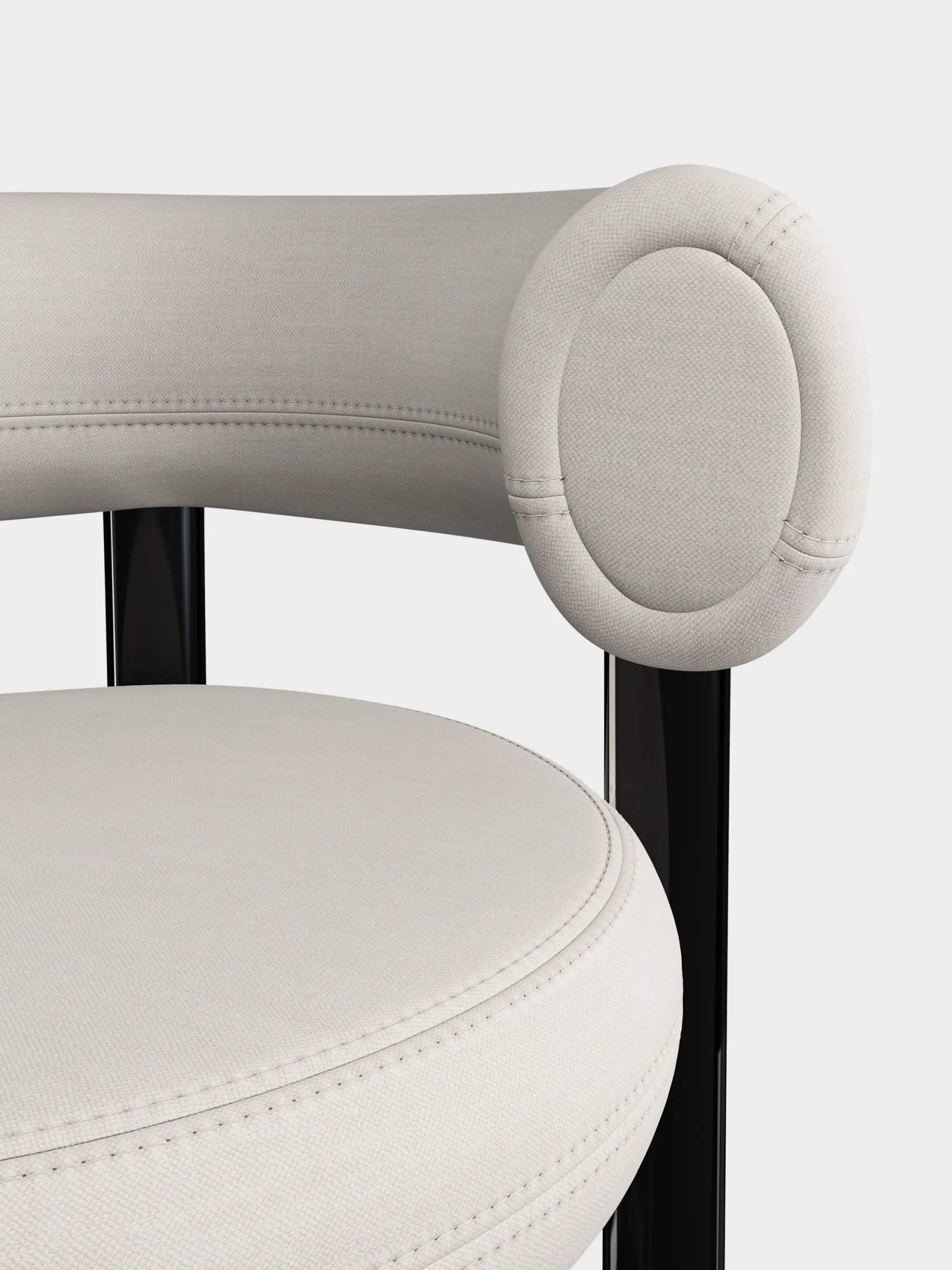 Fat Black Steel 65cm Counter Stool