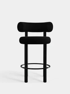 Fat Black Steel 65cm Counter Stool