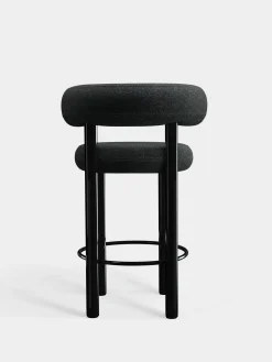 Fat Black Steel 65cm Counter Stool