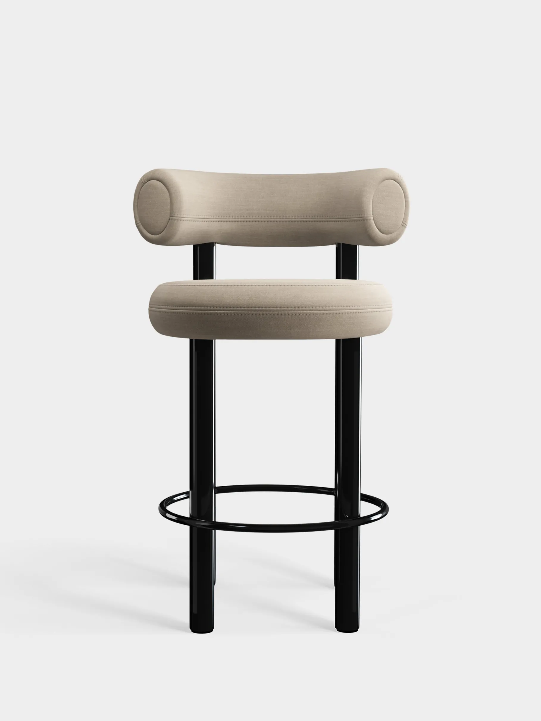 Fat Black Steel 65cm Counter Stool