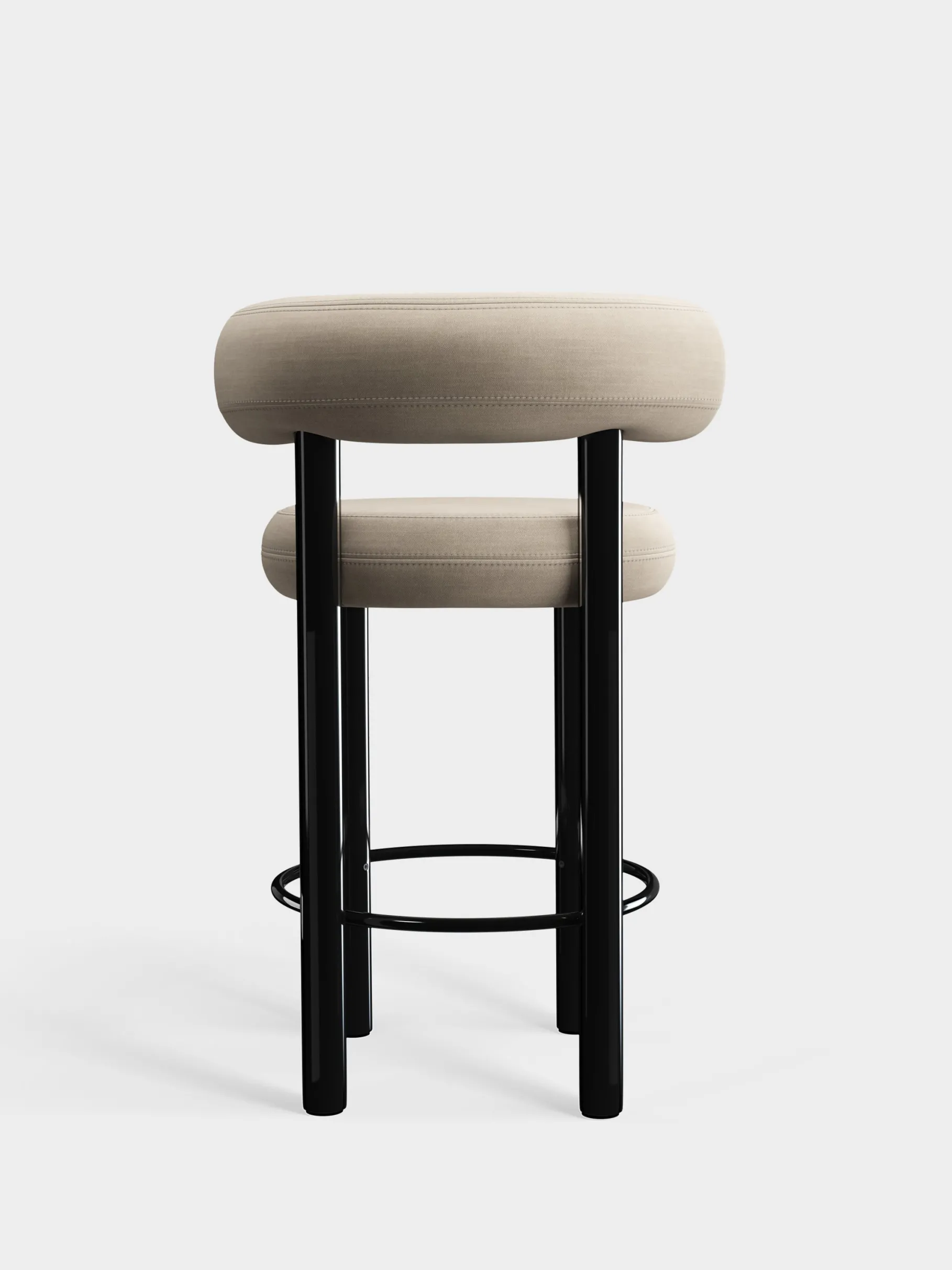 Fat Black Steel 65cm Counter Stool