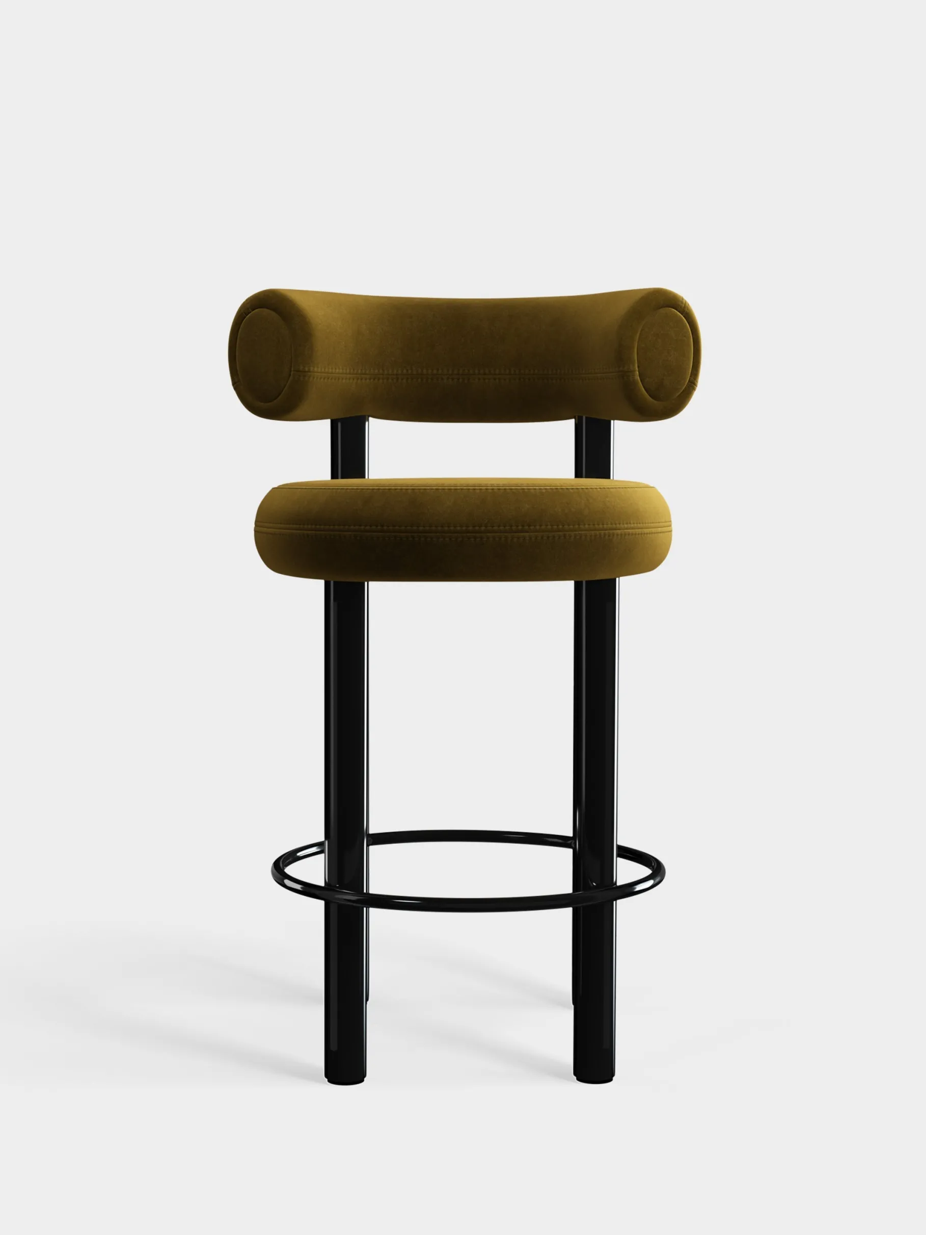 Fat Black Steel 65cm Counter Stool