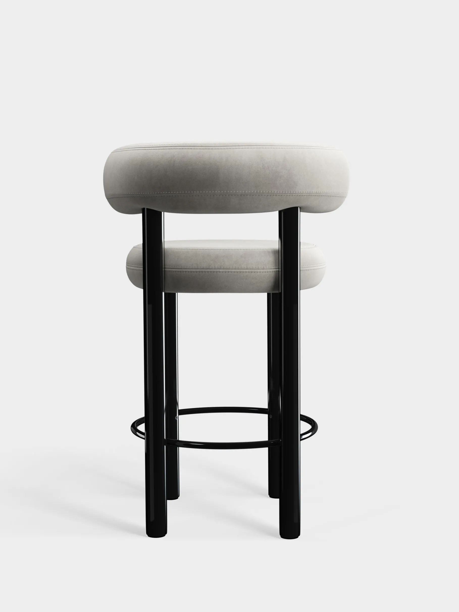 Fat Black Steel 65cm Counter Stool