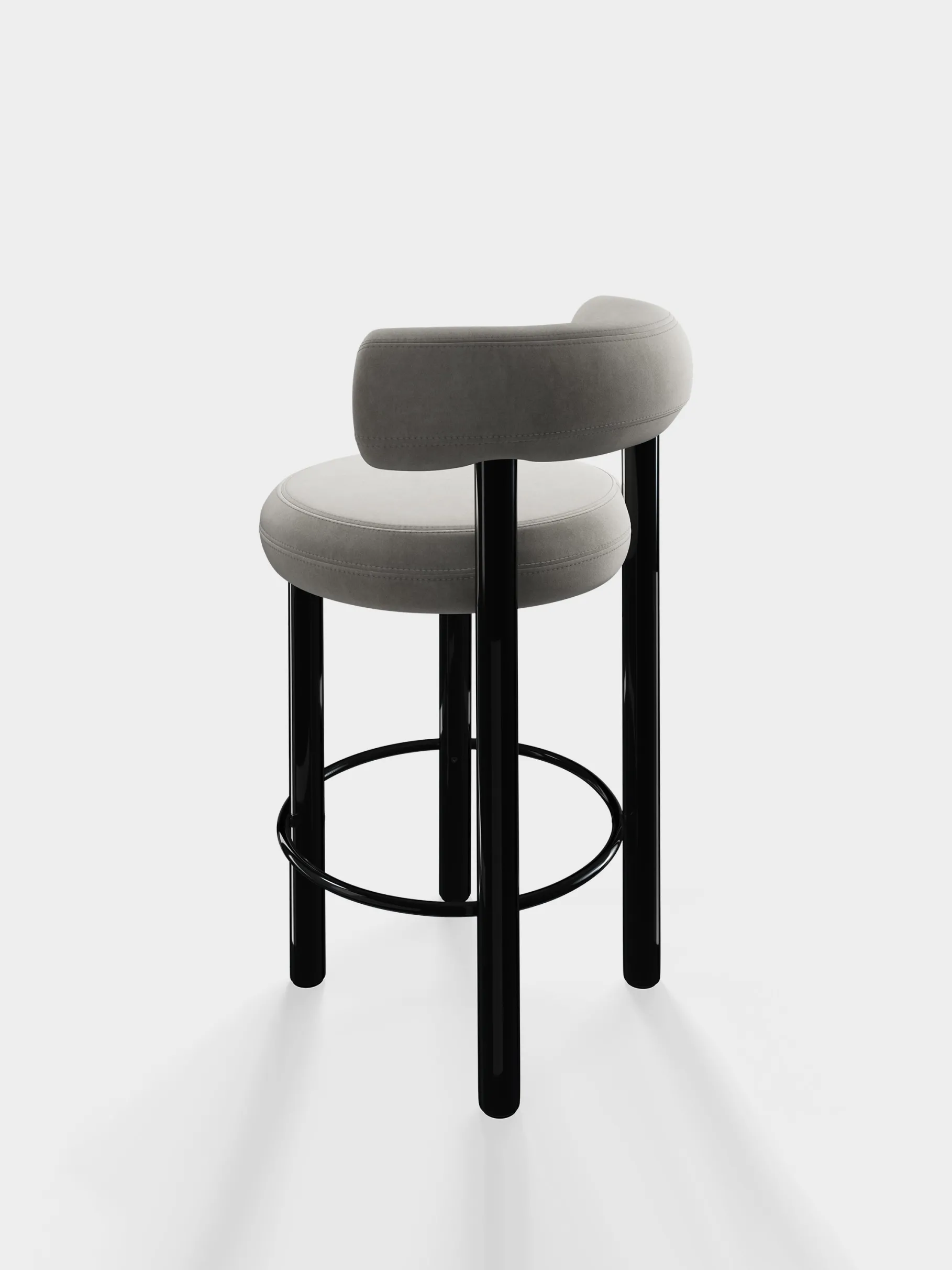 Fat Black Steel 65cm Counter Stool