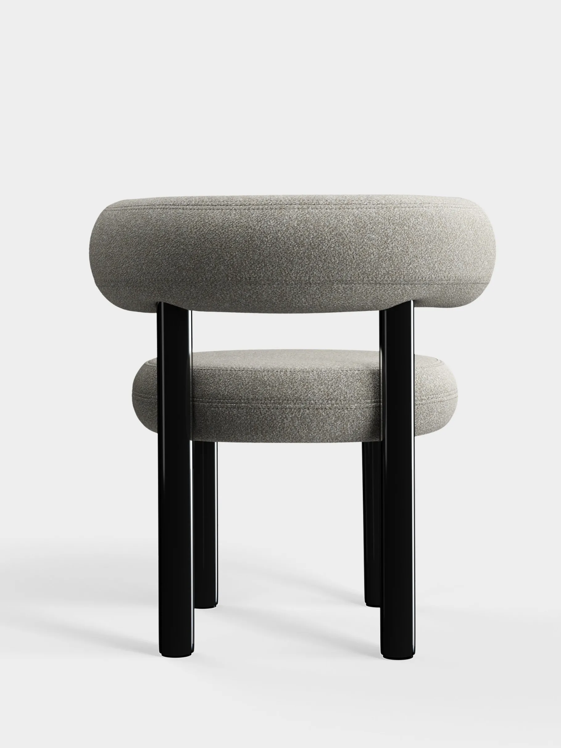 Fat Black Steel Dining Chair