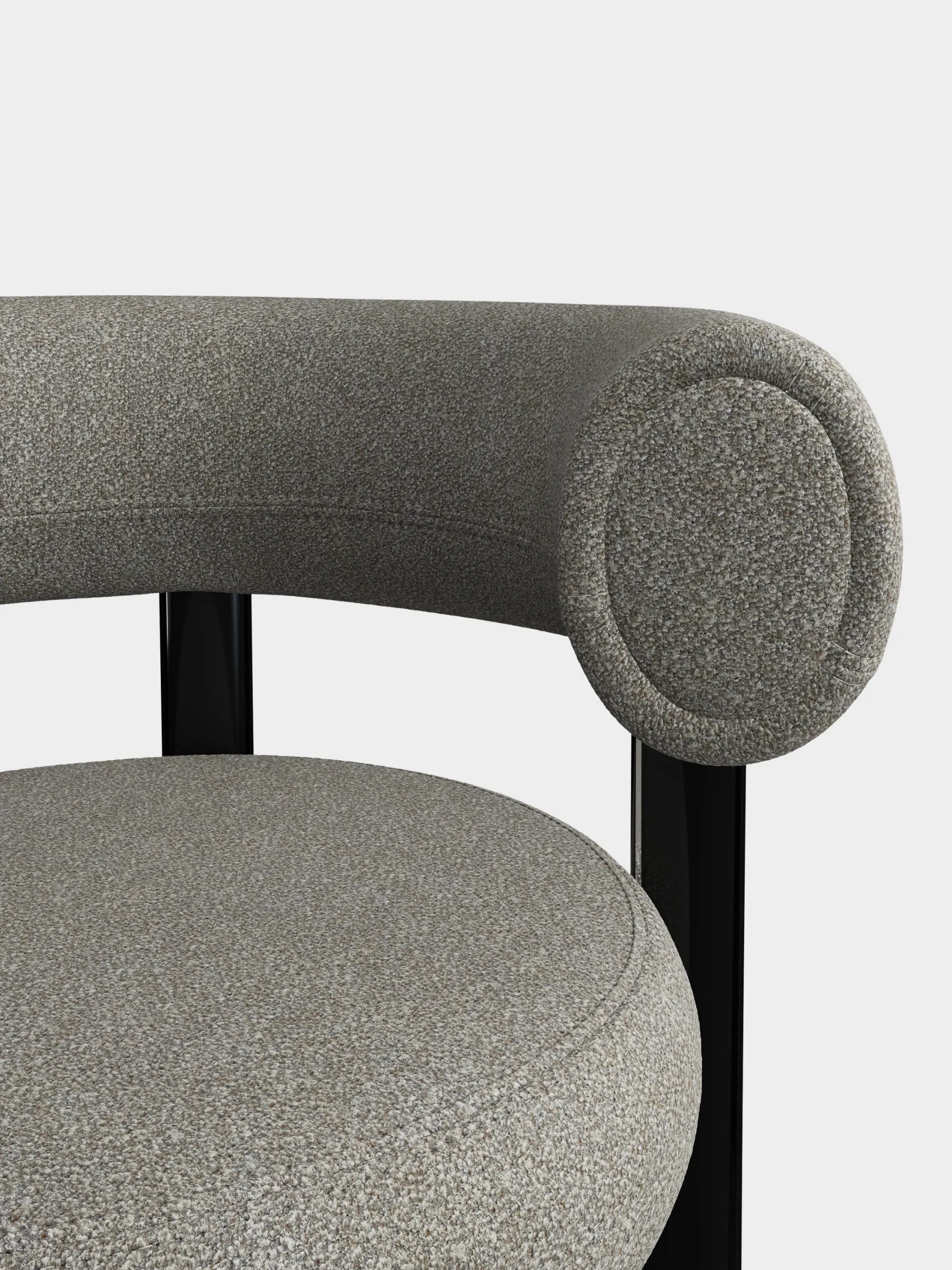 Fat Black Steel Dining Chair