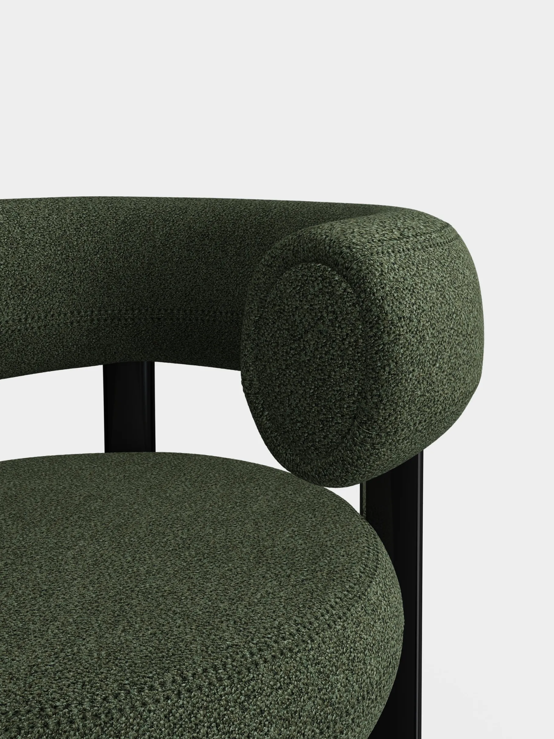 Fat Black Steel Lounge Chair