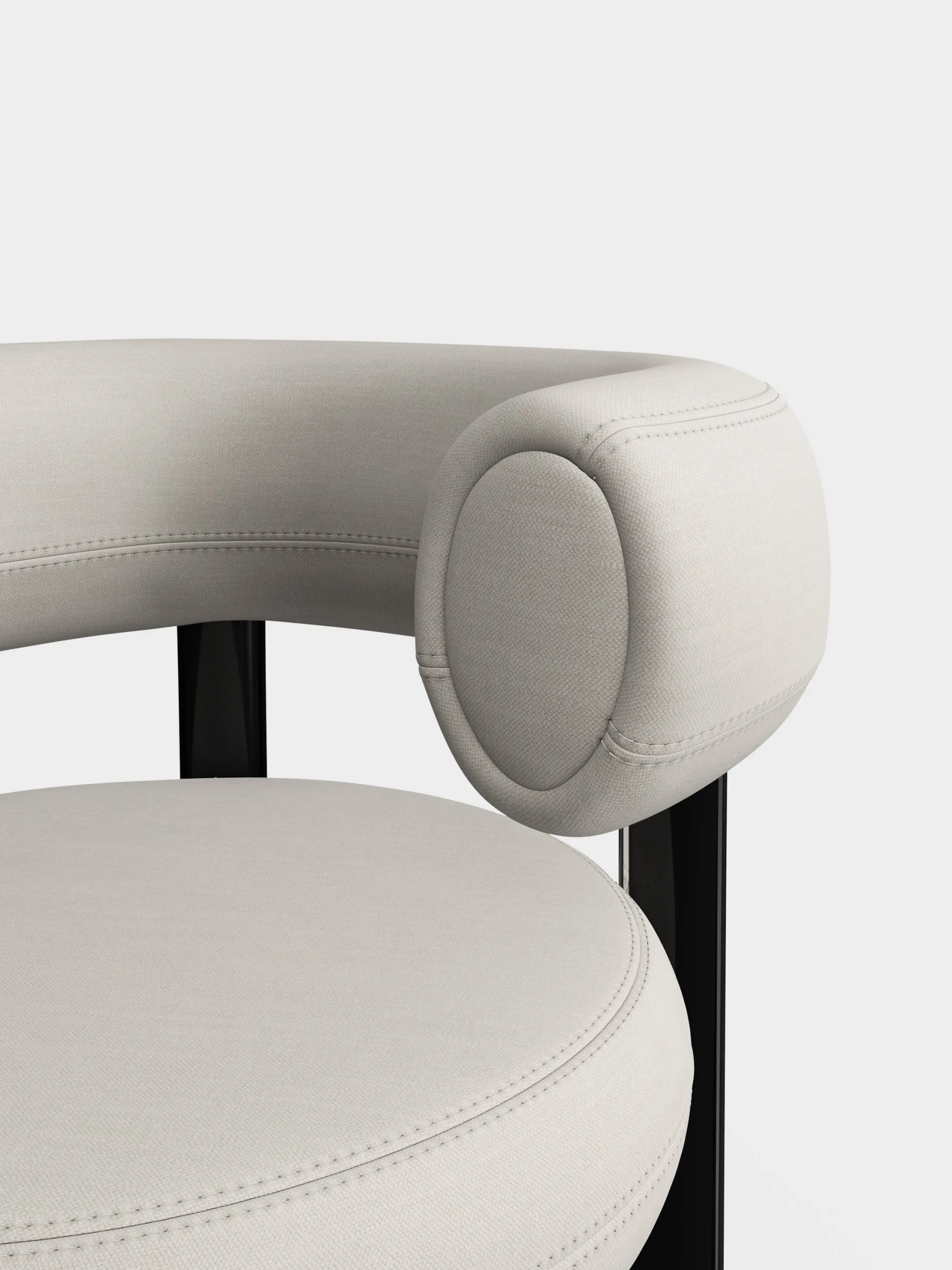 Fat Black Steel Lounge Chair