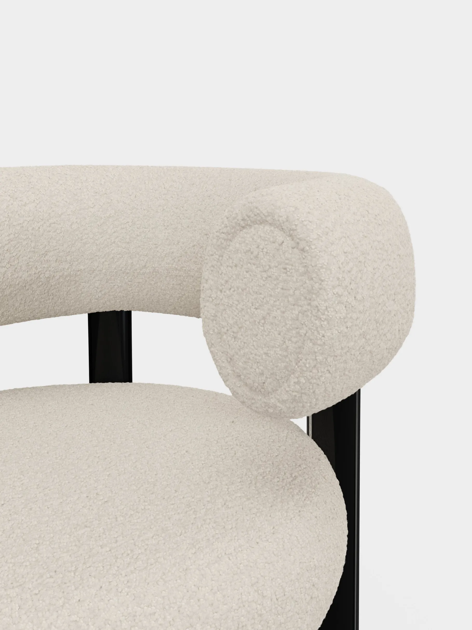 Fat Black Steel Lounge Chair