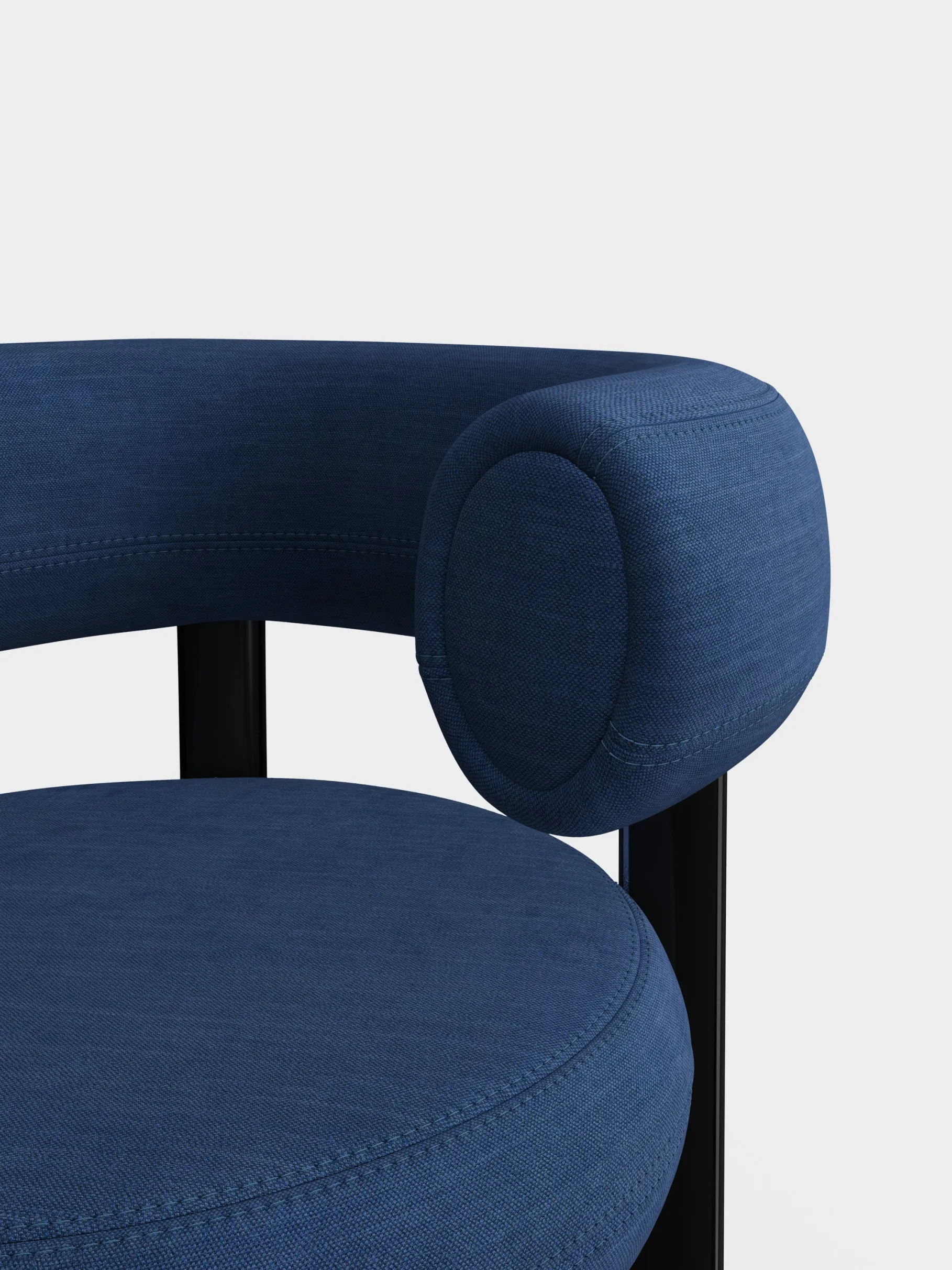 Fat Black Steel Lounge Chair