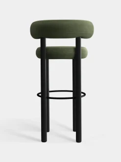 Fat Black Wood 75cm Bar Stool