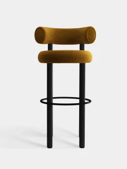 Fat Black Wood 75cm Bar Stool