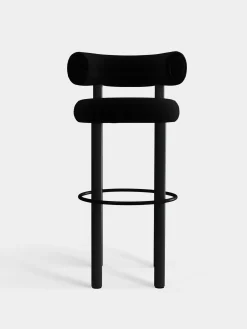 Fat Black Wood 75cm Bar Stool