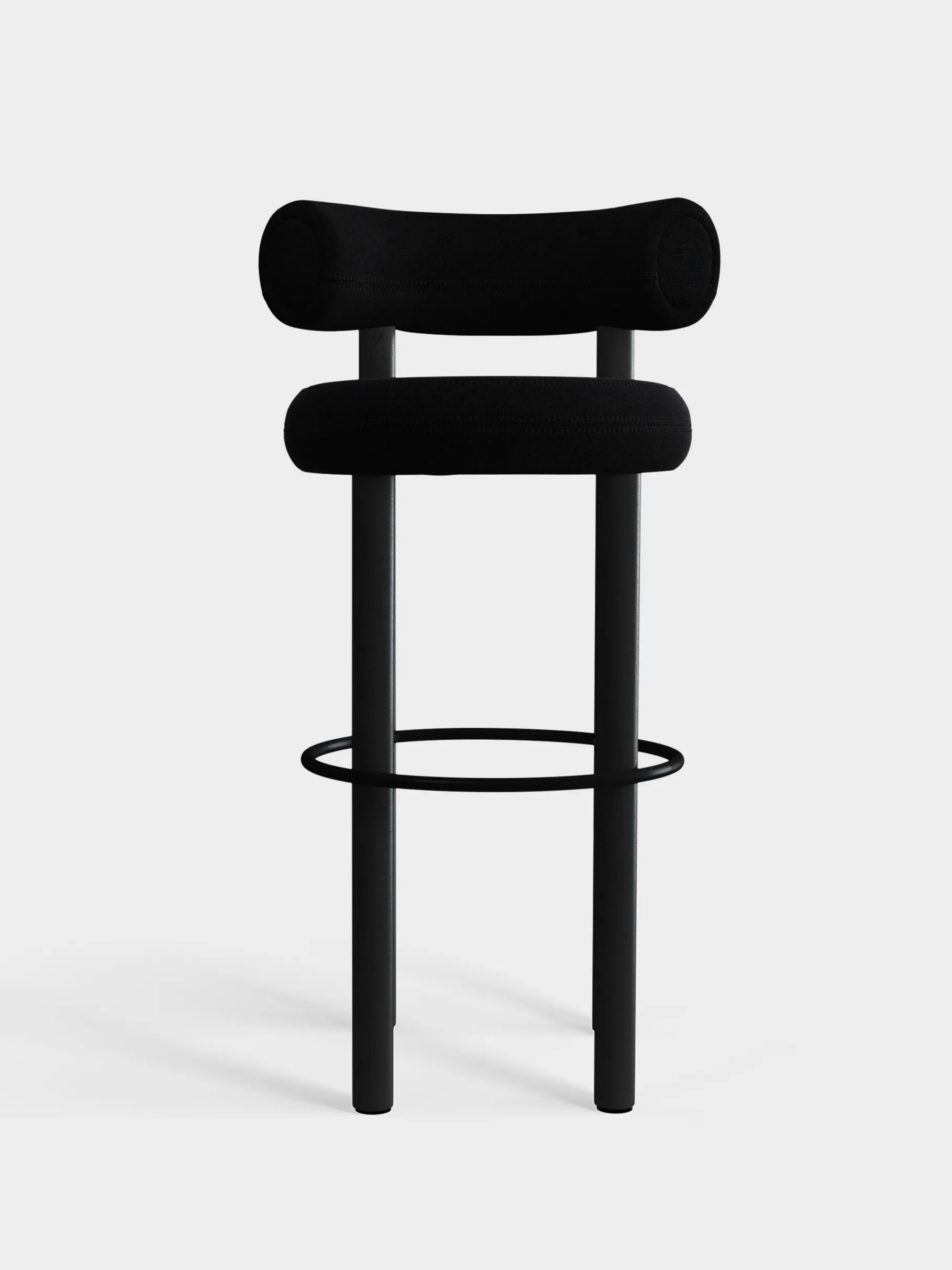 Fat Black Wood 75cm Bar Stool
