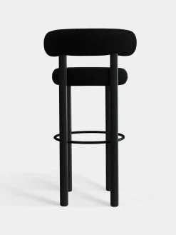 Fat Black Wood 75cm Bar Stool