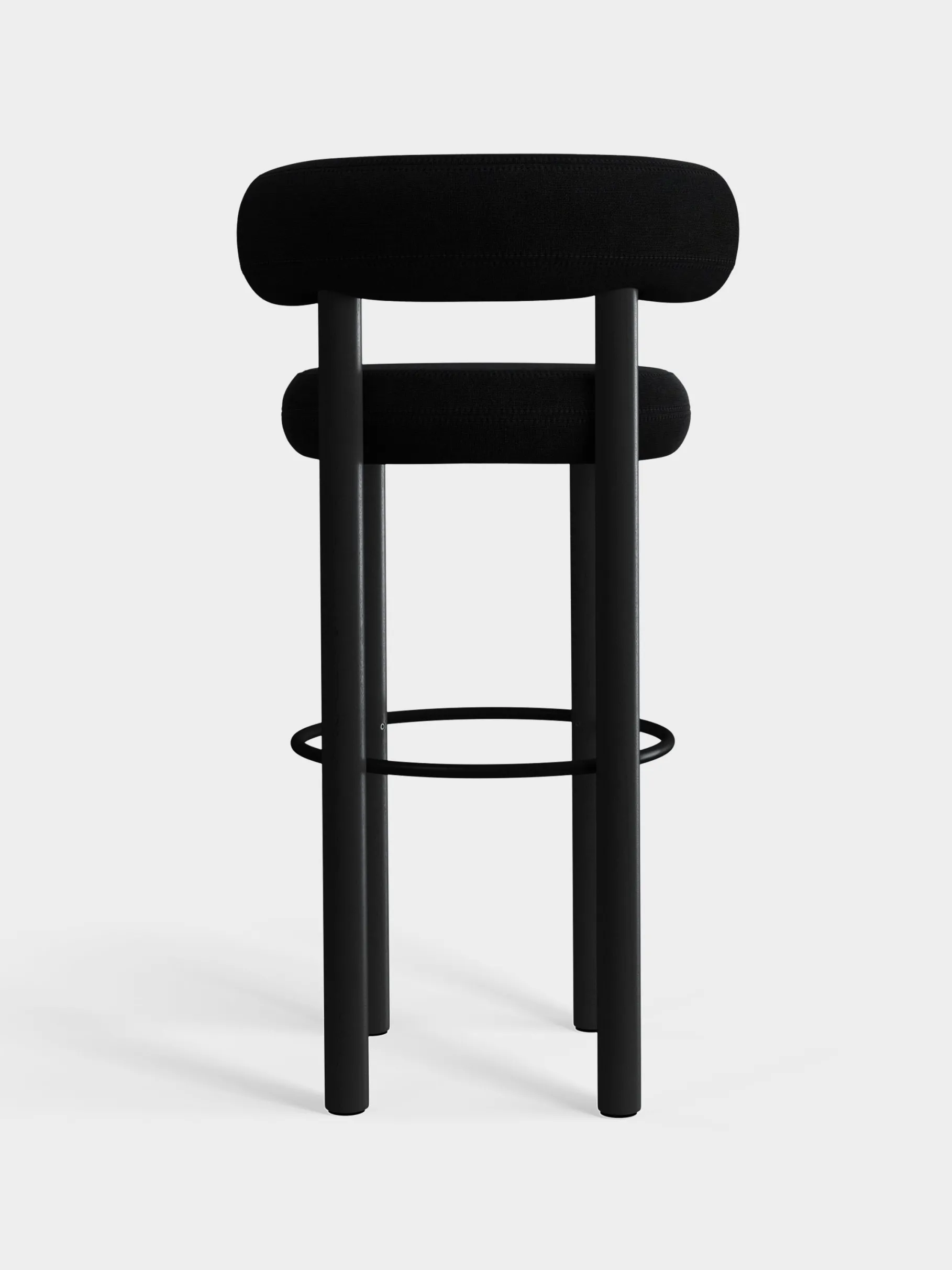 Fat Black Wood 75cm Bar Stool