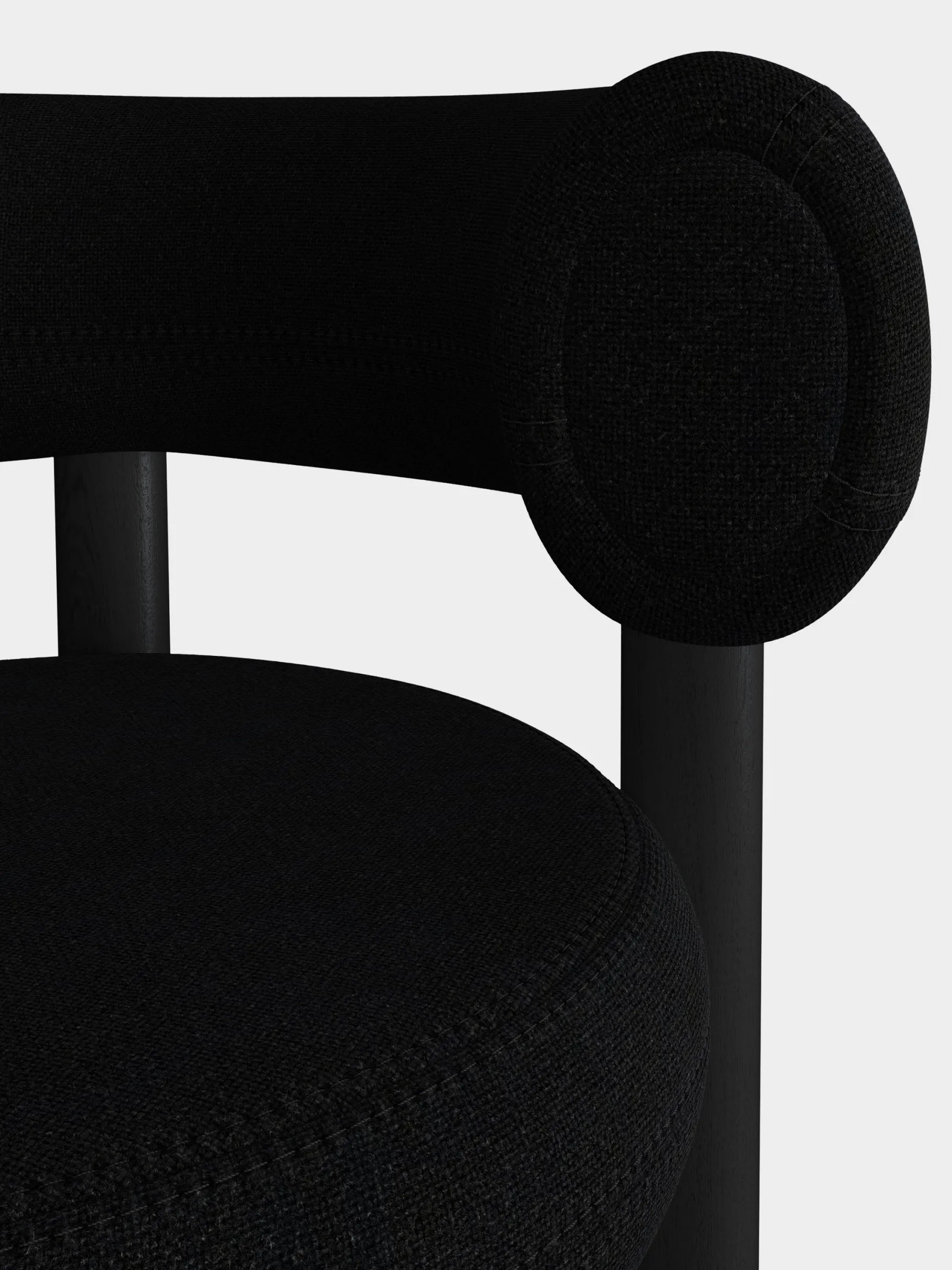 Fat Black Wood 75cm Bar Stool