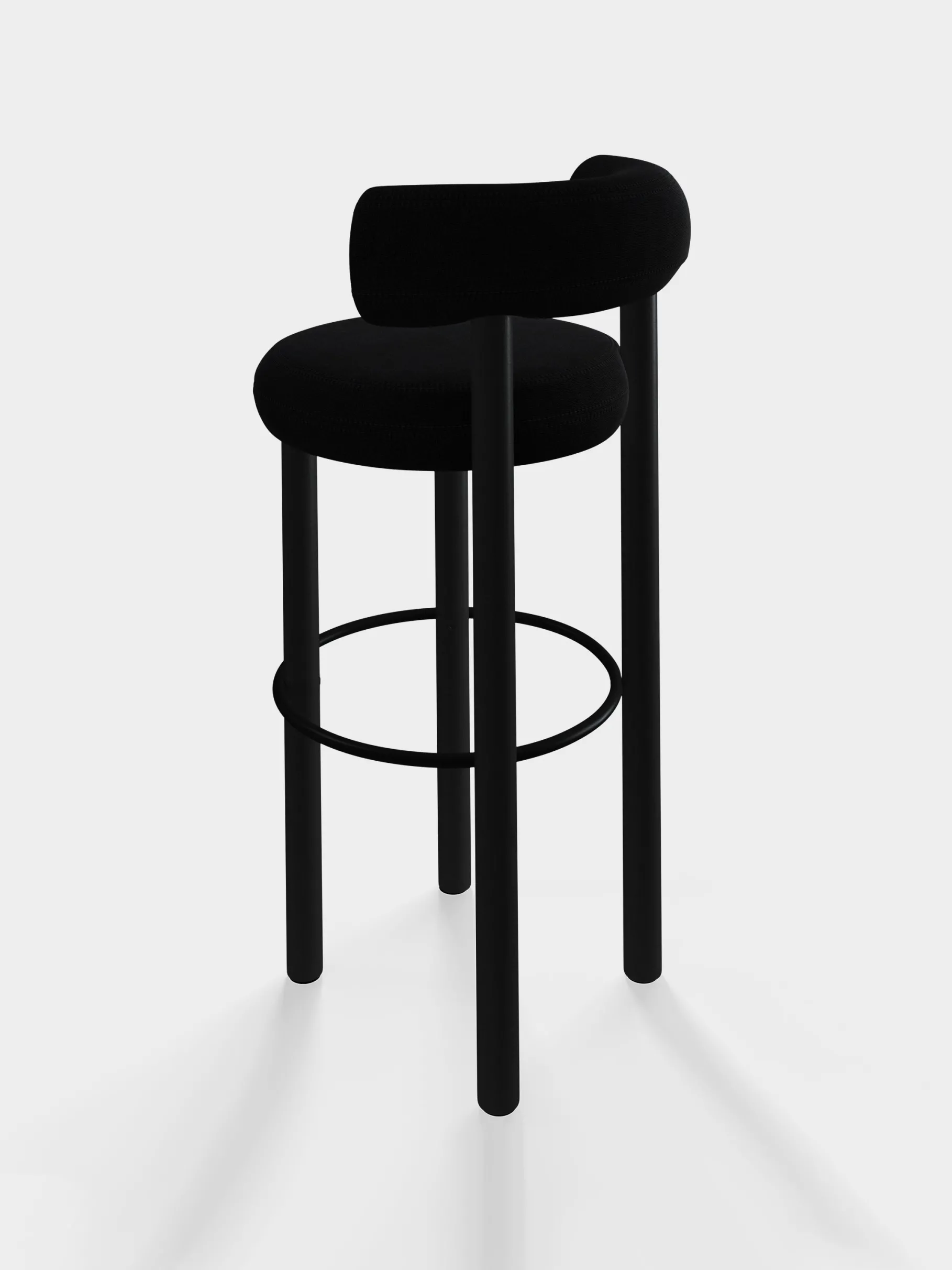 Fat Black Wood 75cm Bar Stool