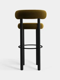 Fat Black Wood 75cm Bar Stool