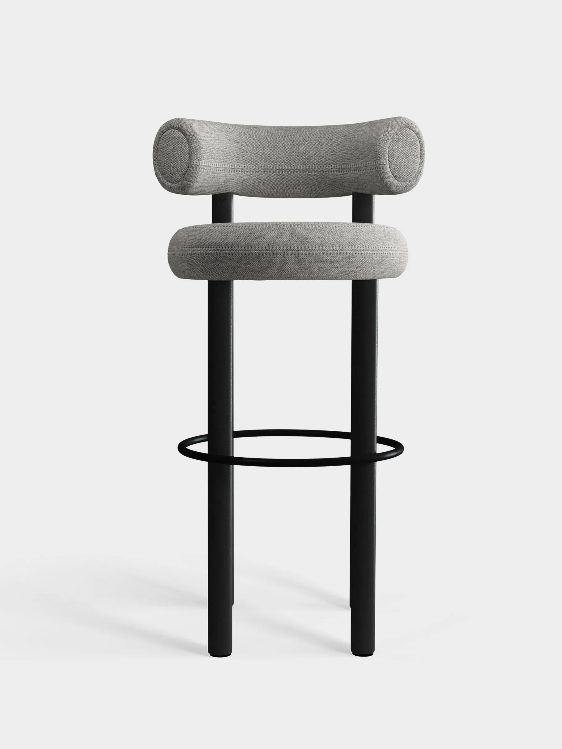 Fat Black Wood 75cm Bar Stool