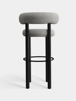 Fat Black Wood 75cm Bar Stool