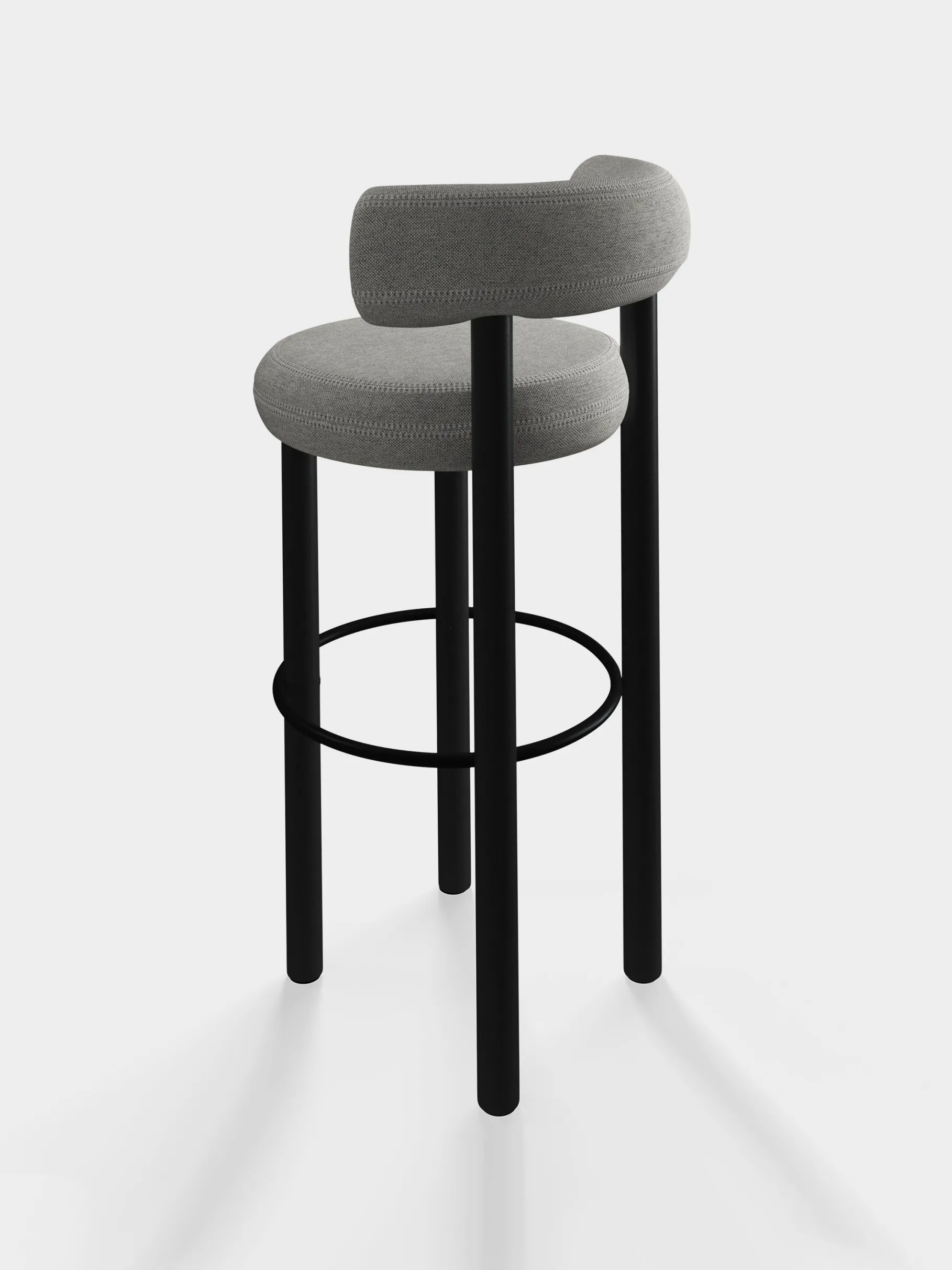 Fat Black Wood 75cm Bar Stool