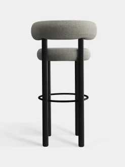 Fat Black Wood 75cm Bar Stool
