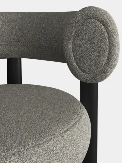 Fat Black Wood 75cm Bar Stool