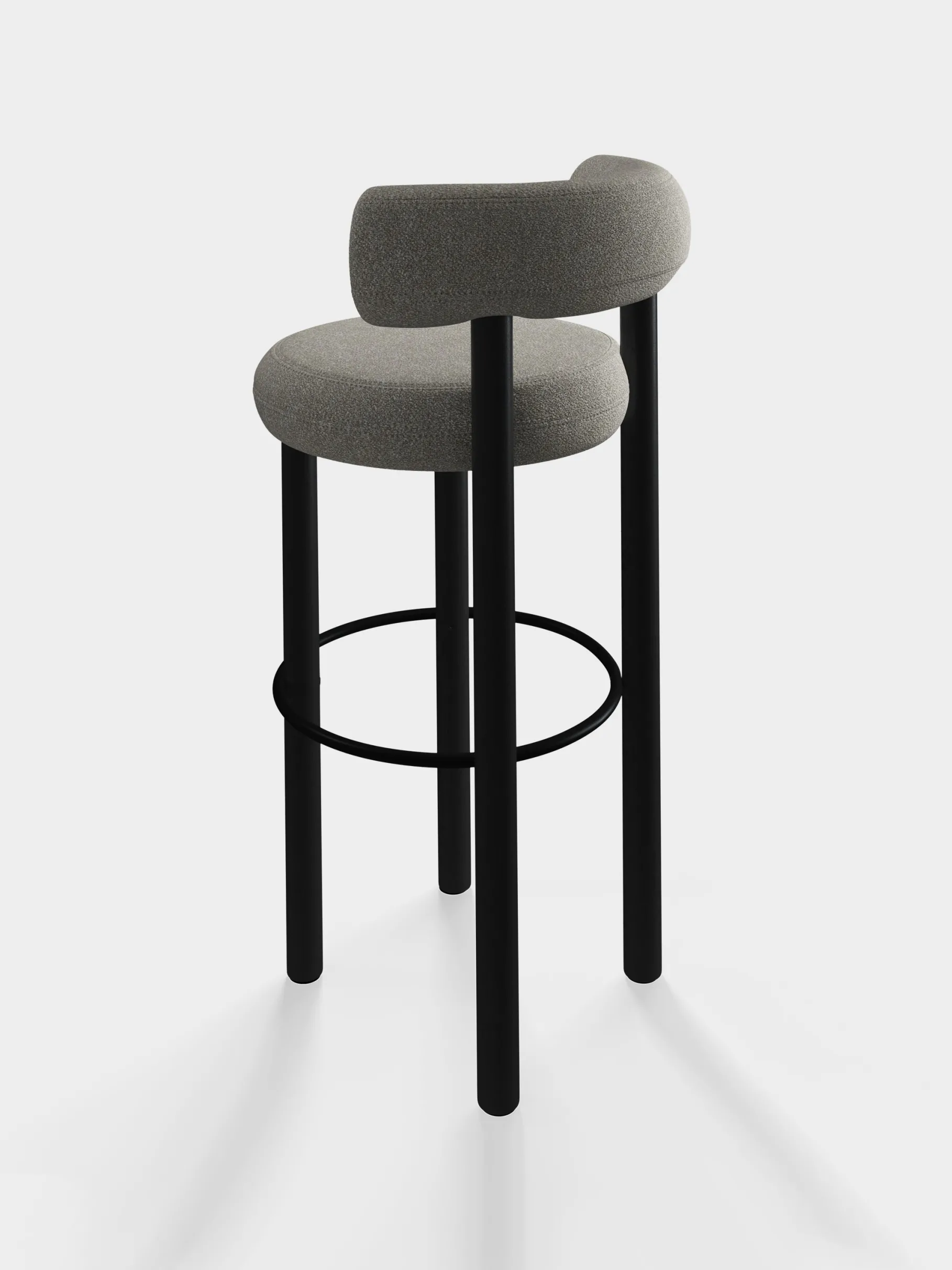 Fat Black Wood 75cm Bar Stool