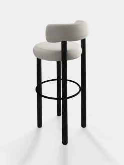 Fat Black Wood 75cm Bar Stool