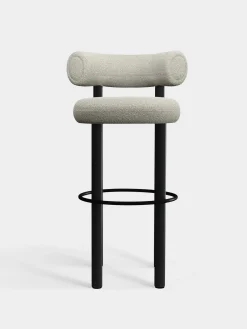 Fat Black Wood 75cm Bar Stool