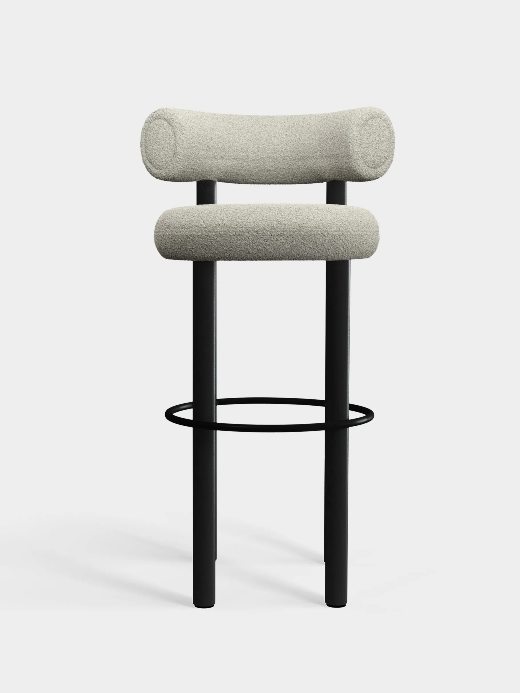 Fat Black Wood 75cm Bar Stool