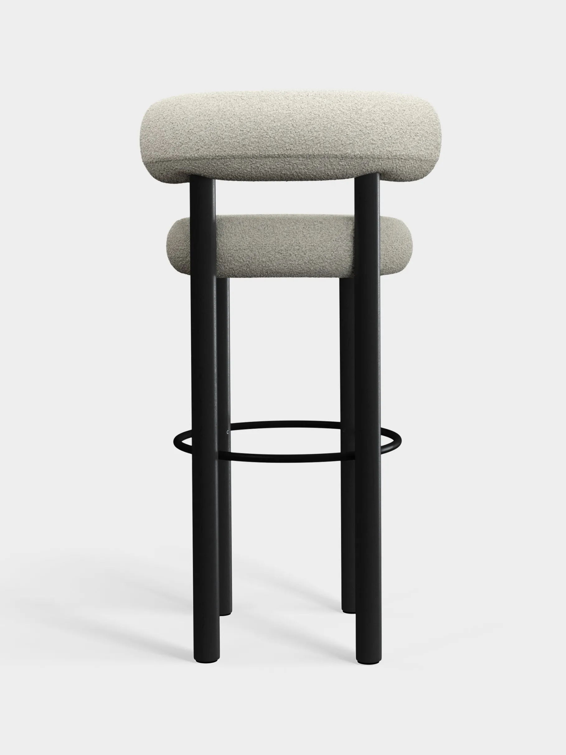 Fat Black Wood 75cm Bar Stool