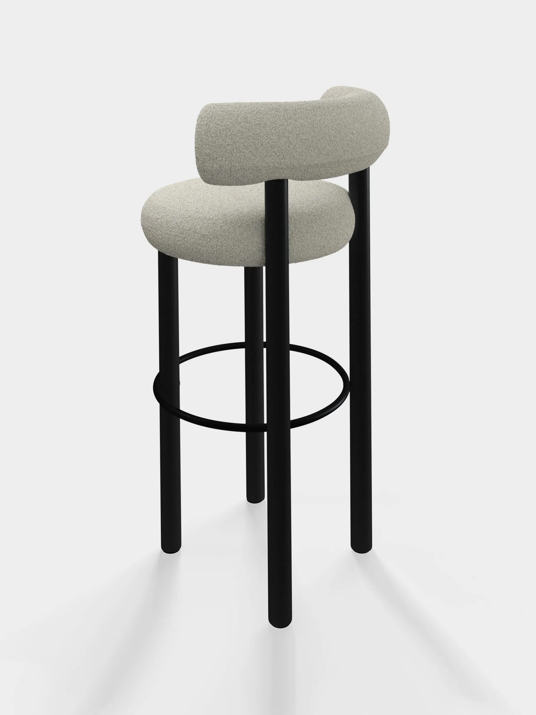 Fat Black Wood 75cm Bar Stool