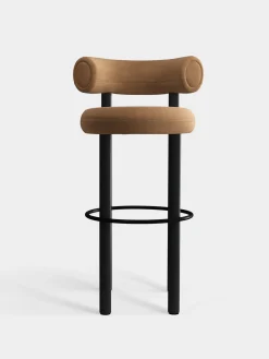 Fat Black Wood 75cm Bar Stool