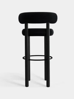 Fat Black Wood 75cm Bar Stool