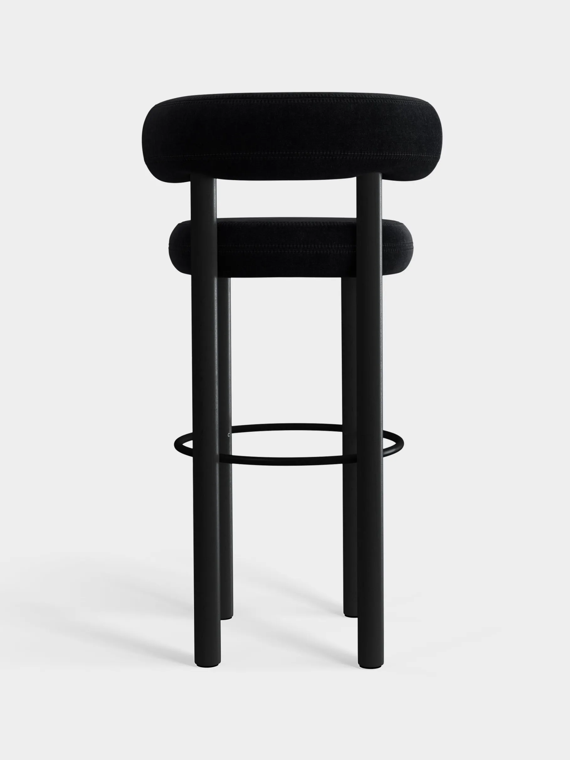 Fat Black Wood 75cm Bar Stool