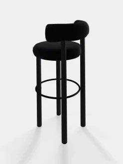 Fat Black Wood 75cm Bar Stool