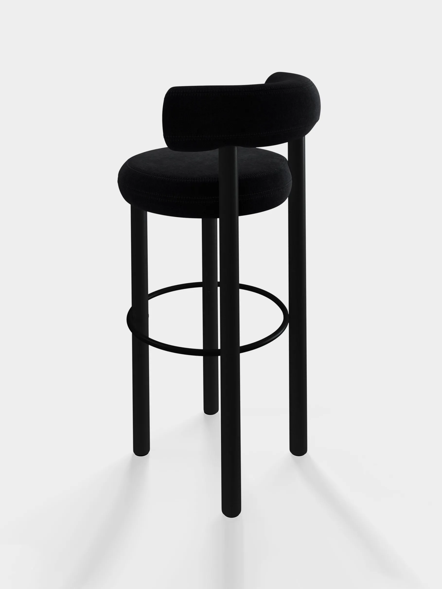 Fat Black Wood 75cm Bar Stool