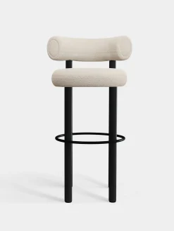 Fat Black Wood 75cm Bar Stool
