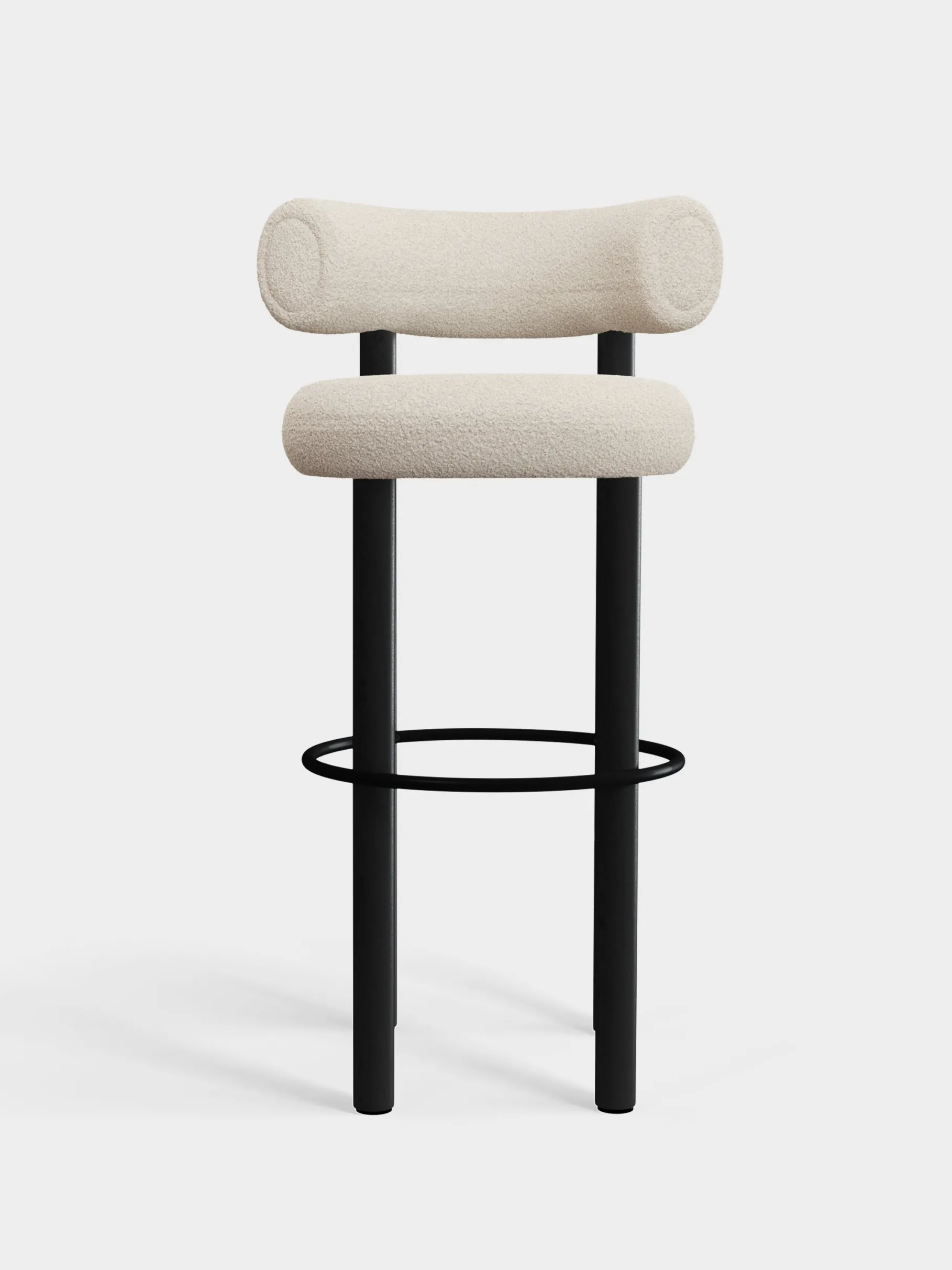 Fat Black Wood 75cm Bar Stool