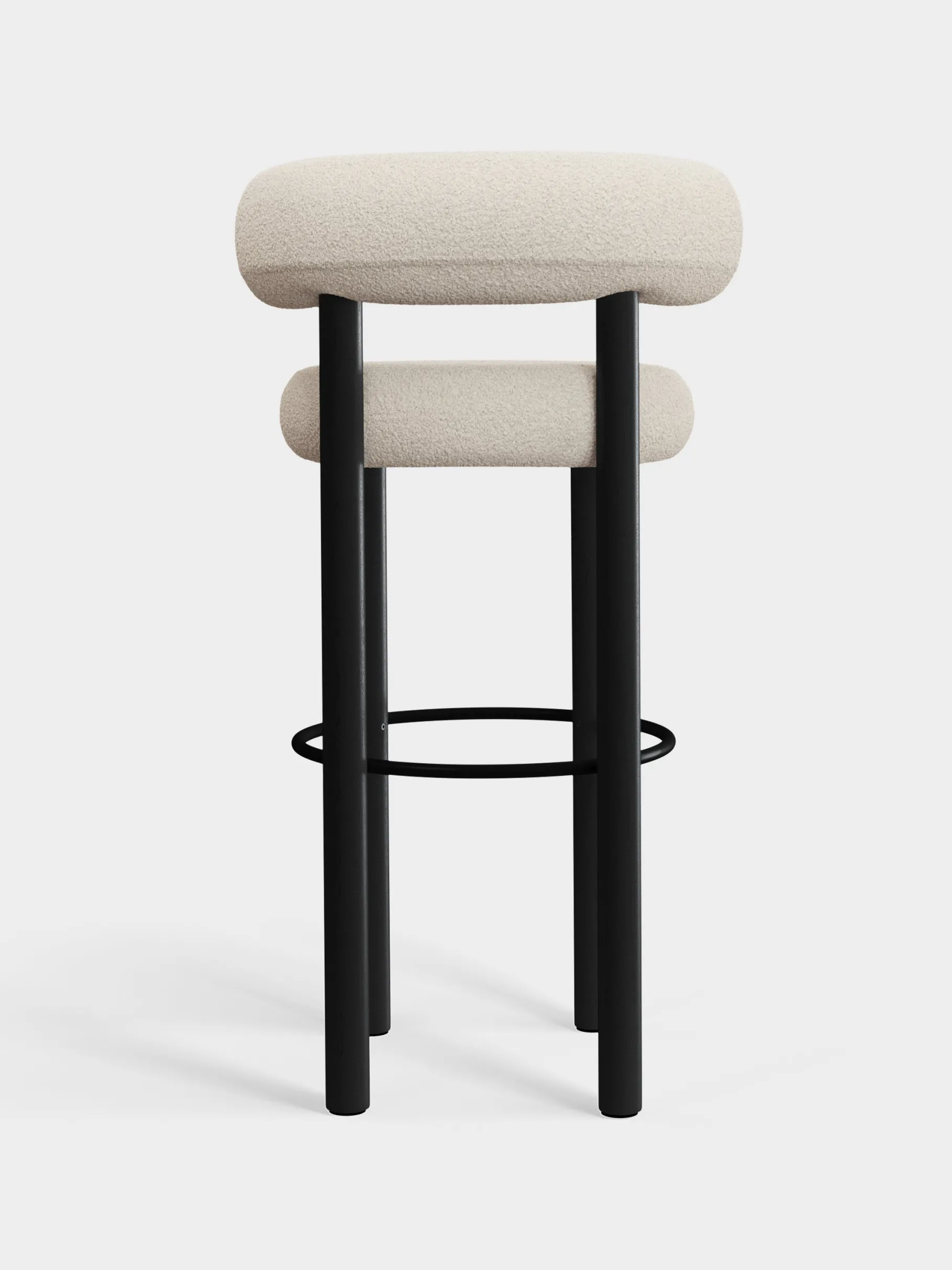 Fat Black Wood 75cm Bar Stool