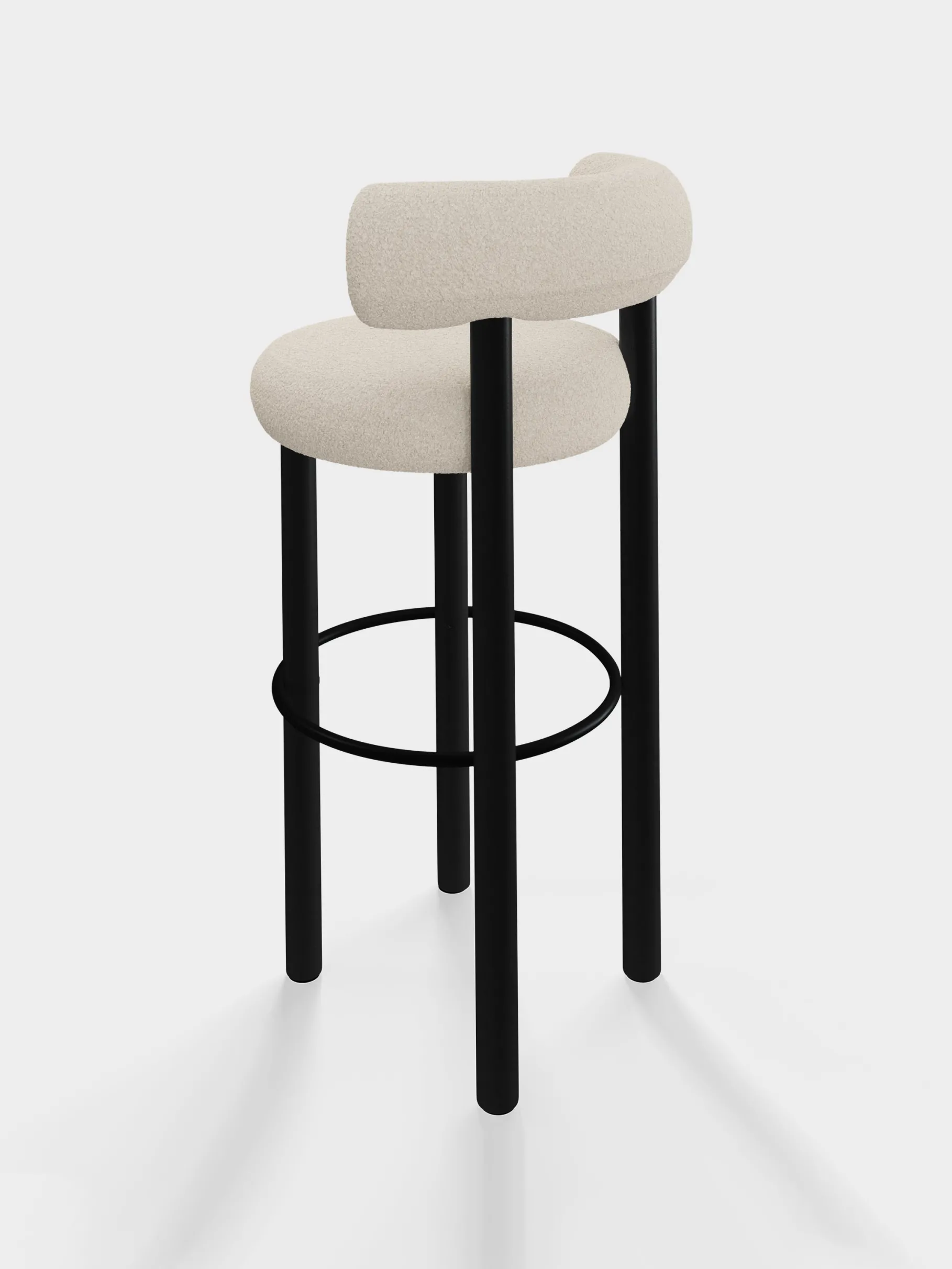 Fat Black Wood 75cm Bar Stool