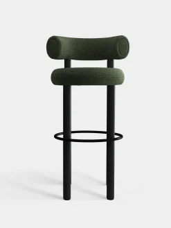 Fat Black Wood 75cm Bar Stool