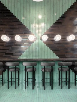 Fat Black Wood 75cm Bar Stool