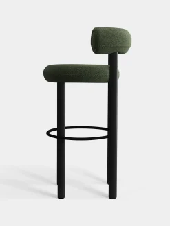 Fat Black Wood 75cm Bar Stool